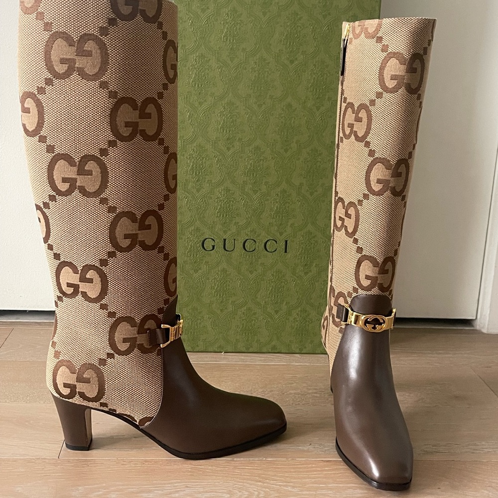 Gucci Anna GG Canvas Knee - High Boots